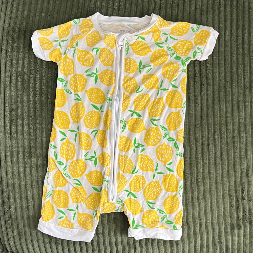 Little Sleepies Yellow Lemon Print Romper